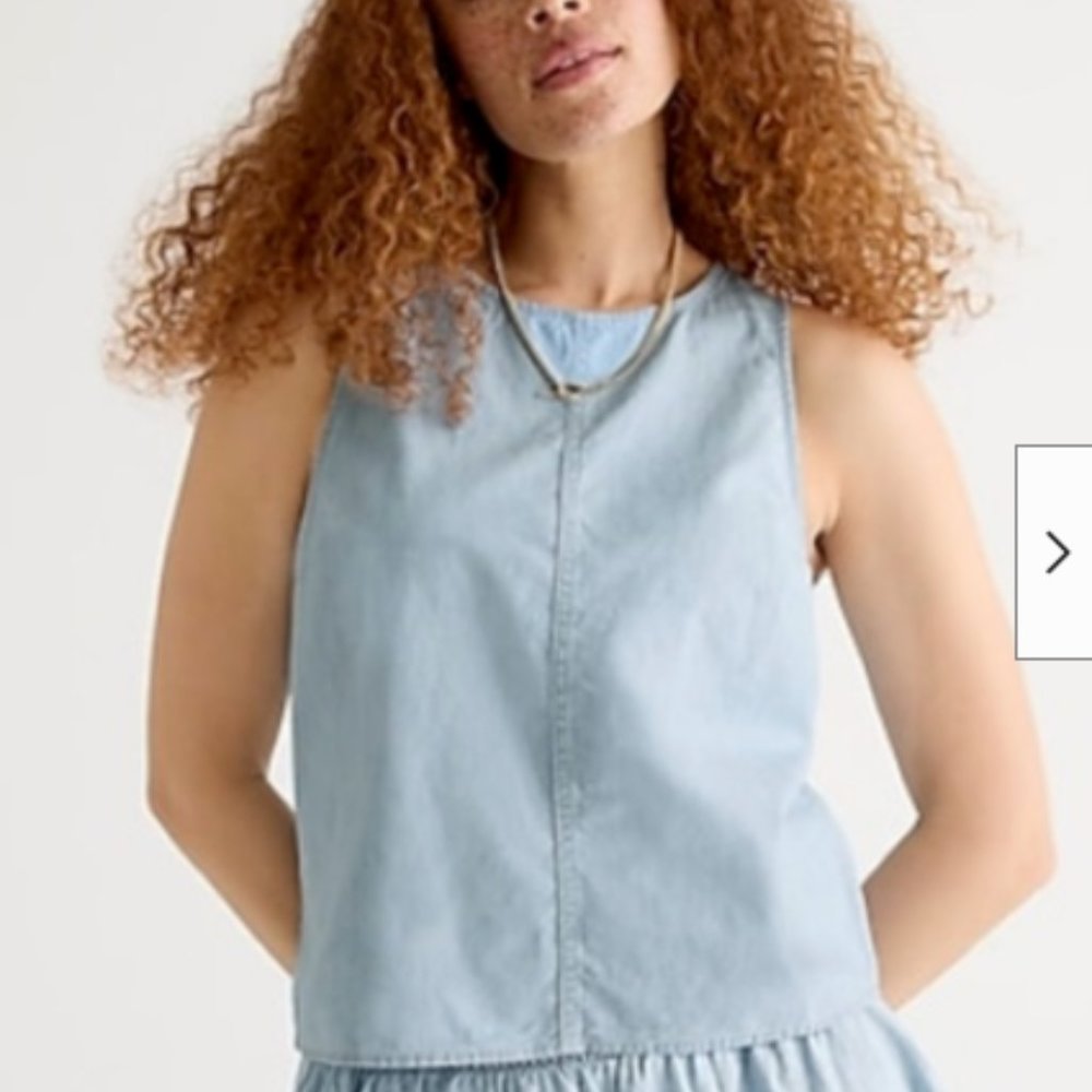 J.Crew Button-back chambray tank top Small